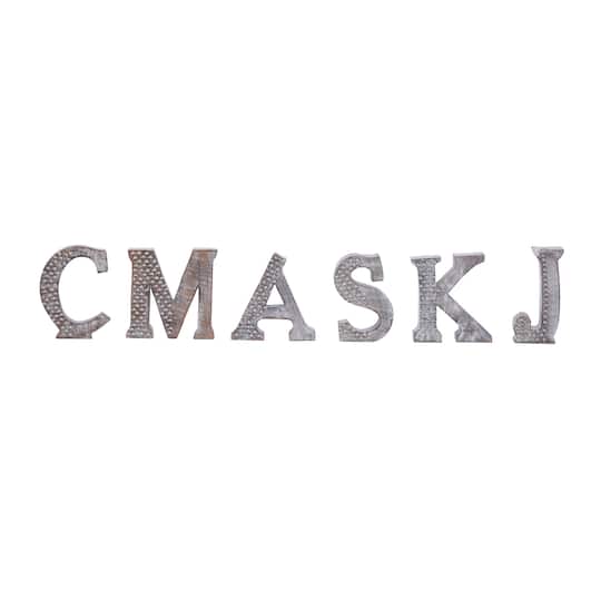 8" Brown Mango Wood Letter Set